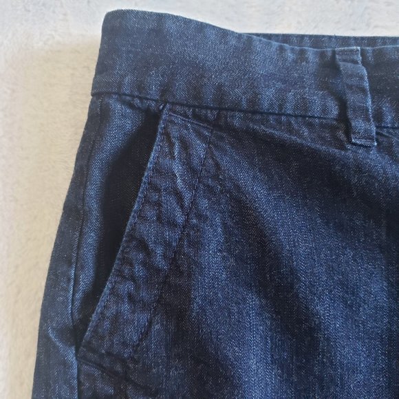LOFT Chino Mid Rise Dark Wash Denim Shorts Blue SZ 27/4 - Picture 10 of 15